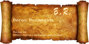 Beros Rozamunda névjegykártya